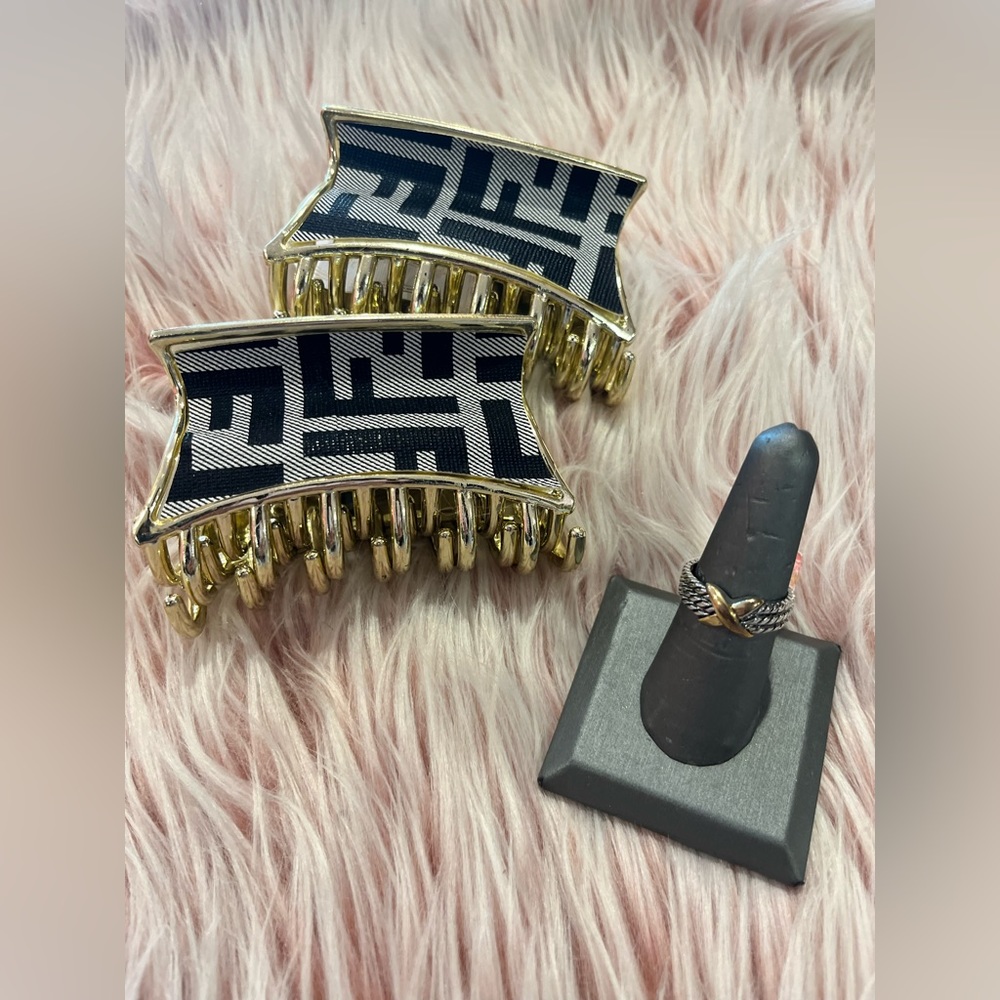 Silver Gold X‎ Ring